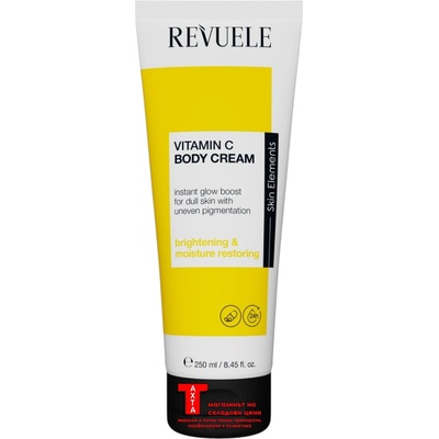 REVUELE Vitamin C Body Cream, озаряващ и хидратиращ крем за тяло с витамин C, 250 ml