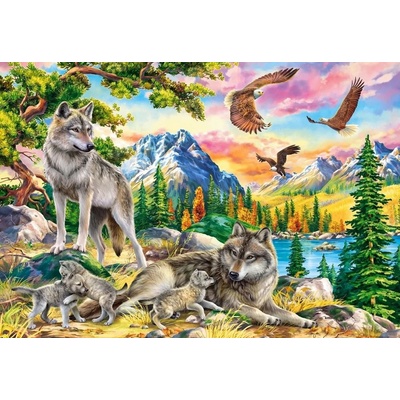 Castorland Wolf family and eagles 1000 dielov
