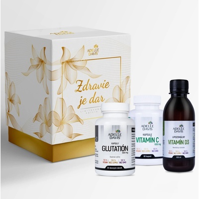Adelle Davis Imunita Adelle Davis lipozomálny Vitamín D3 200 ml + Adelle Davis glutatión 60 kapsúl + Adelle Davis Vitamín C 1000mg 60 kapsúl