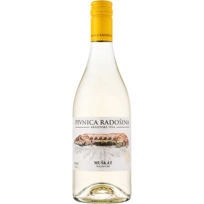 Pivnica Radošina Muškát 2024 polosuché 11% 0,75 l (čistá fľaša)
