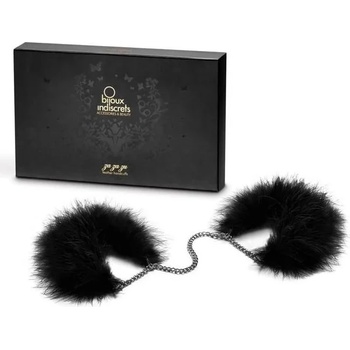Белезници с пух, черен цвят - Za Za Zu Feather Handcuffs (BIJOUX0021)