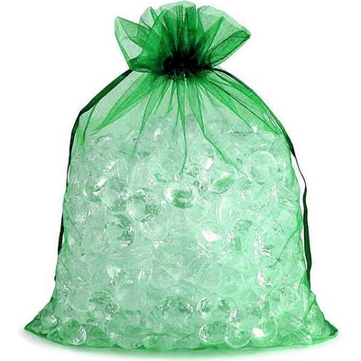 Dárkový pytlík 20x26 cm organza - zelená tmavá (5 ks)