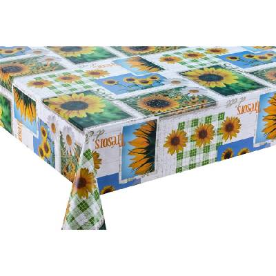 Obrus PVC 3581175 metráž, 20 m x 140 cm, slnečnica pod modrou oblohou, IMPOL TRADE