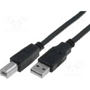VCOM Кабел USB 2.0 AM / BM Black - CU201-B-3m (CU201-B-3m) - cybertrade
