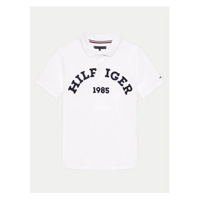 Tommy Hilfiger Тениска с яка и копчета Monotype 1985 Arch KB0KB08855 Бял Regular Fit (Monotype 1985 Arch KB0KB08855)