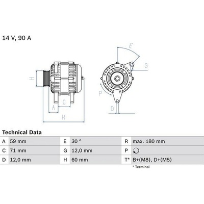 Alternátor BOSCH 0 986 042 000