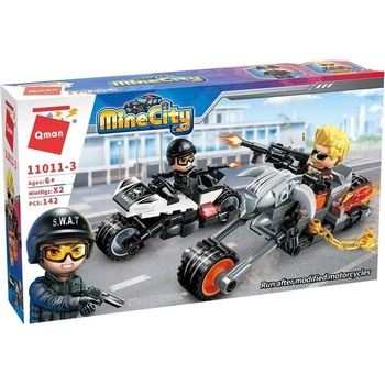 Qman Конструктор, Qman, Преследване с мотоциклети, 142 части (Q11011-3)