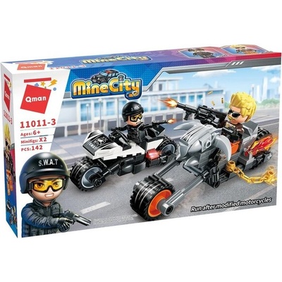 Qman Конструктор, Qman, Преследване с мотоциклети, 142 части (Q11011-3)