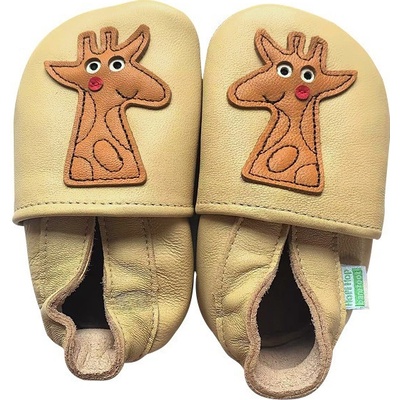 Hopi Hop barefoot kožené capáčky Žirafa béžové