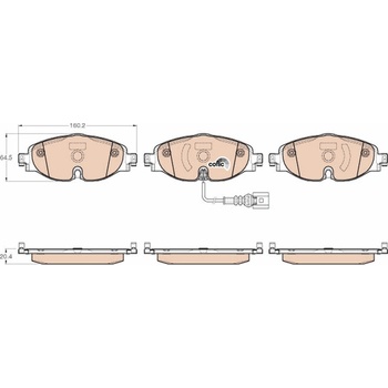 Sada brzdových platničiek, vždy 4 kusy v sade TRW GDB1956