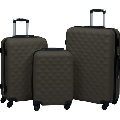 vidaXL Комплект твърди куфари с колелца, 3 бр, антрацит, ABS (92417)