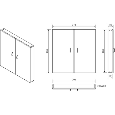 Aqualine Dvířka do stoupaček 57900 700 x 700 mm – Zbozi.Blesk.cz