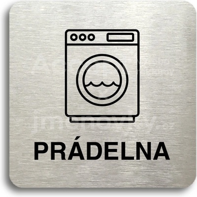 ACCEPT Piktogram prádelna - stříbrná tabulka - černý tisk bez rámečku