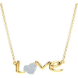 SAVICKI Колие сърце, злато 585, с бели диаманти, 0.05К, 42 см