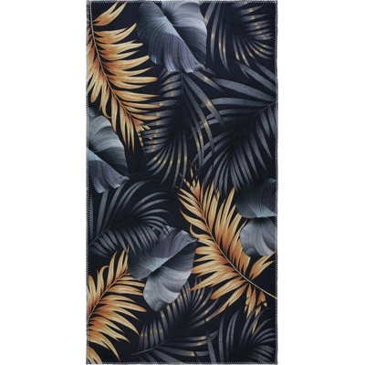Vitaus Тъмносин и златист килим подходящ за пране 80x150 cm Midnight Leaves - Vitaus (KRN-6104-80x150)