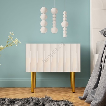 Image 1 of MIRJAN 24 Нощно шкафче ARCOS 46x50 см бял/златист (MJ0042)