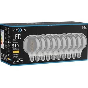 Mexen Vintis 10x крушка с нажежаема спирала LED E27, G95, 6W, топла - 2700K, 510 lm, димна (L167-E27-0627-70x10)