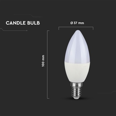 V-TAC PRO SAMSUNG LED žiarovka E14 C37 7W studená biela
