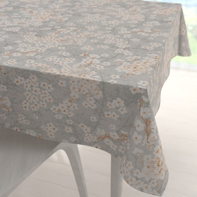 Biante bavlna štvorcový obrus Sandra SA-634 Biele čerešňové kvety na sivom 60x60 cm