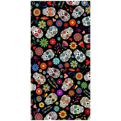 Carbotex plážová osuška lebky Sugar Skull Mexicana 70 x 140 cm