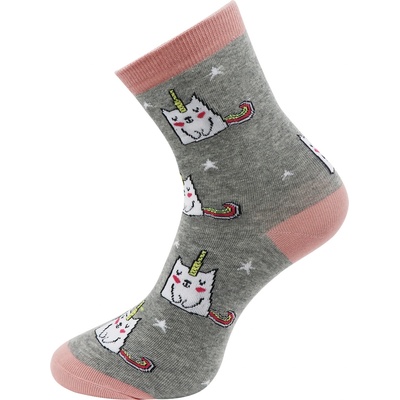 Biju dámské ponožky s potiskem UNICORN CAT NP6322 9001482-1 9001482C světle šedé – Hledejceny.cz