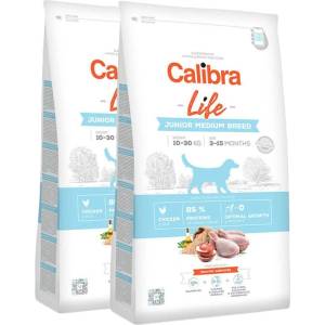 Calibra Dog Life Junior Medium Breed Chicken 2 x 12 кг