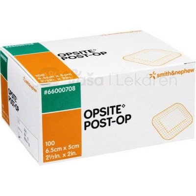 SMITH and NEPHEW Opsite Post-Op 5cm x 6,5cm, absorpční krytí s polštářkem pro krytí pooperačních ran 100 ks