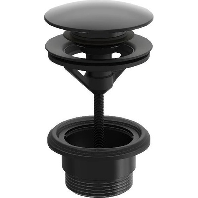 HANSA umývadlový odtokový ventil 5/4" Push-Push univerzal kovový čierna matná 0764010033