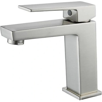 Inter Ceramic Стоящ смесител за умивалник 1491085BRUSH NICKEL, месинг, полиран никел, 15.7x16.8х3.8см (1491085BRUSH NICKEL)