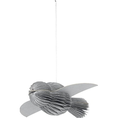 Broste Vánoční ozdoba PAPER BIRD stříbrný