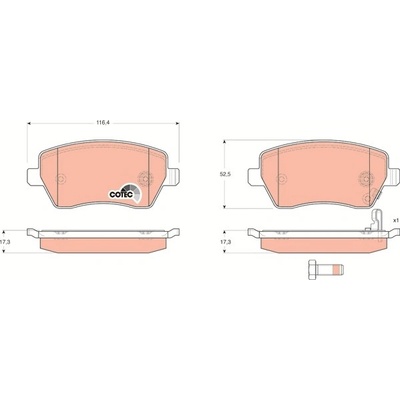 TRW Sada brzdových platničiek kotúčovej brzdy GDB3396