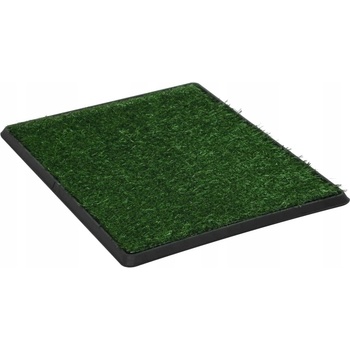 Shumee Toaleta pre psov s nádobou a umelou trávou zelená 64x51x3 cm