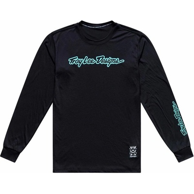 Troy Lee Designs Skyline Ride Tee Signature Black/Real Teal