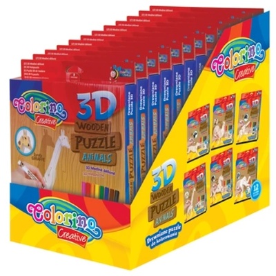 Colorino - Дървен 3D пъзел с боички