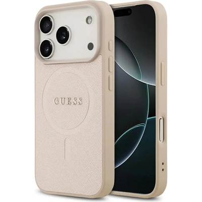 GUESS Калъф Guess Saffiano Classic Logo MagSafe за iPhone 17 Pro - розов (3666339552480)