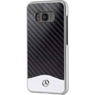 Mercedes-Benz Wave V Carbon Fiber Hard Case - дизайнерски карбонов кейс за Samsung Galaxy S8 (черен-сребрист)