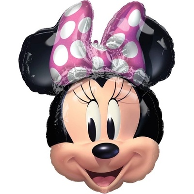 Amscan Foliový balonek hlava Minnie Mouse s červenou mašlí 60 cm