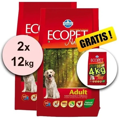 Ecopet Natural Adult Medium 2 x 12 kg
