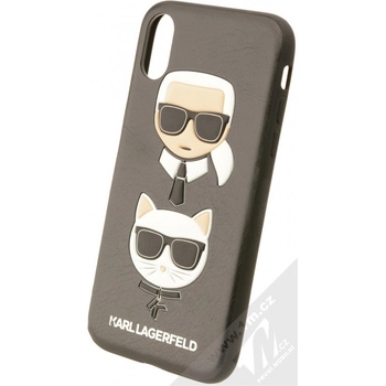 Pouzdro Karl Lagerfeld Karl and Choupette ochranné s motivem Apple iPhone X KLHCPXKICKC černé