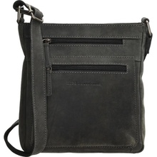 Hide & Stitches Černá kožená crossbody kabelka „Anne“