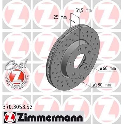 Brzdový kotúč ZIMMERMANN 370.3053.52