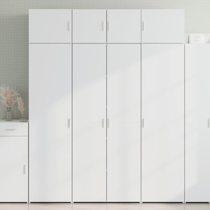 vidaXL Шкаф за съхранение, бял, 80x42, 5x225 см, инженерно дърво (3281350)