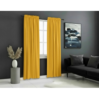 Zatemňovací závěs s řasící páskou "BLACKOUT" VIGO 135x250 cm, mustard/hořčicová, (cena za 1 kus) MyBestHome
