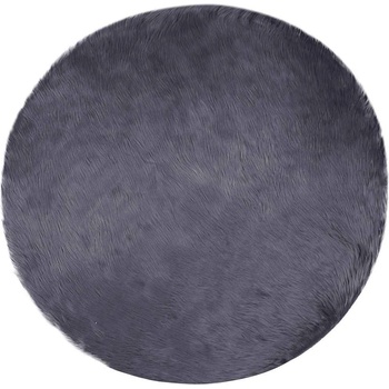 vidaXL Изкуствен килим от кожи Антрацит 80 x 80 cm Полиестер (42021601)