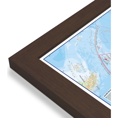 Maps International Antarktida - nástěnná mapa 120 x 100 cm Varianta: mapa v dřevěném rámu, Provedení: Pegi skořice