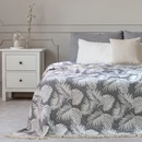 DecoKing přehoz na postel TROPICALLEAVES sivý+biely 240 x 260 cm