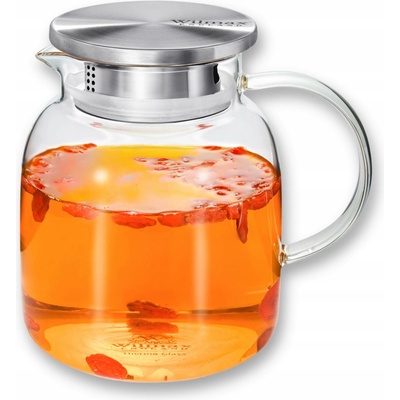 Wilmax Skleněný džbán na džus a limonádu Karafa na vodu s víkem 1000 ml