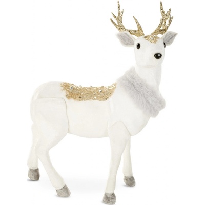 EUROFIRANY VIANOČNÁ DEKORATÍVNA FIGÚRKA DEER 36CM BIELA