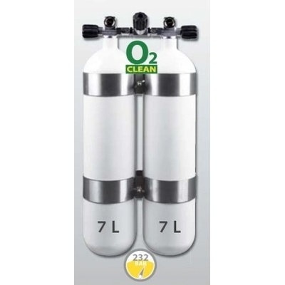 Eurocylinder Lahev dvojče 2 x 7 L 230 bar s manifoldem a obručemi – Zboží Dáma