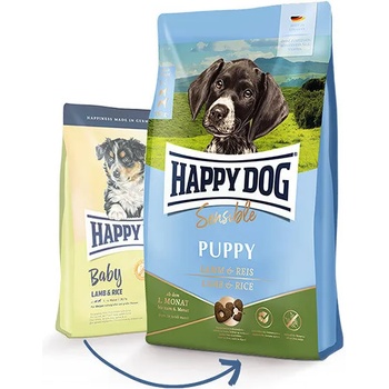 Happy Dog Sensitive Puppy Lamm & Rice - с агнешко месо за кученца от 1 до 6 месеца 1kg